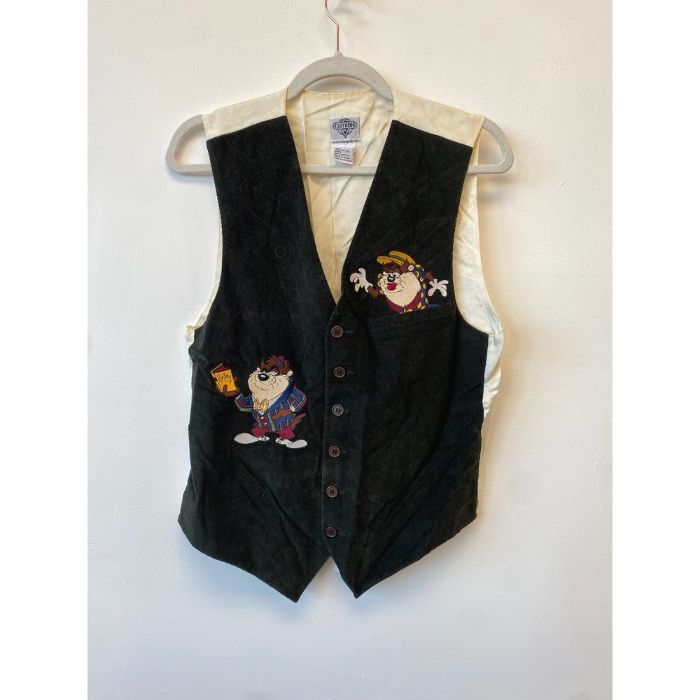Vintage 90s ACME CLOTHING Co Looney Tunes Tasmanian Devil Suit‎ Vest Size S